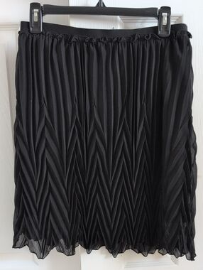 Max Studio Black Pleated Midi Skirt - Women's Skirt
